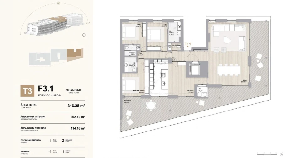 Apartamento T3 para Venda em Ramalde Planta 1