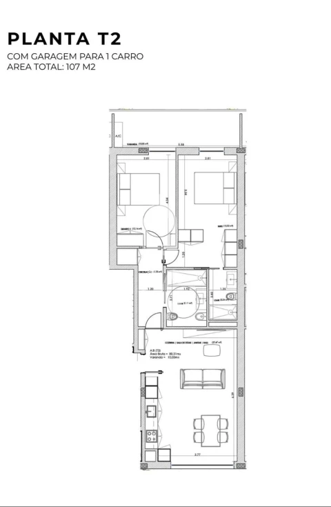 Apartamento T2 para Venda em Oliveira do Douro
