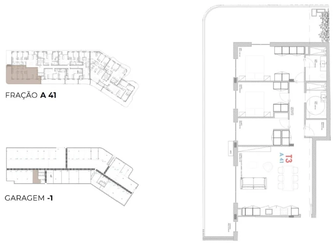 Apartamento T3 para Venda em Oliveira do Douro Planta 1
