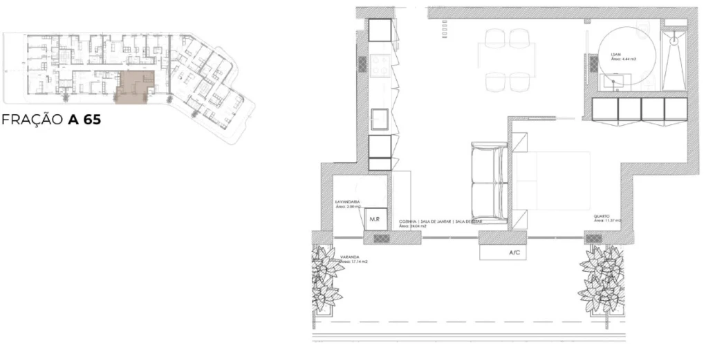 Apartamento T1 para Venda em Oliveira do Douro Planta 1