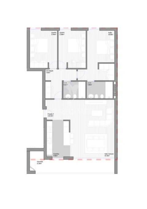 Apartamento T3 para Venda em São João Baptista