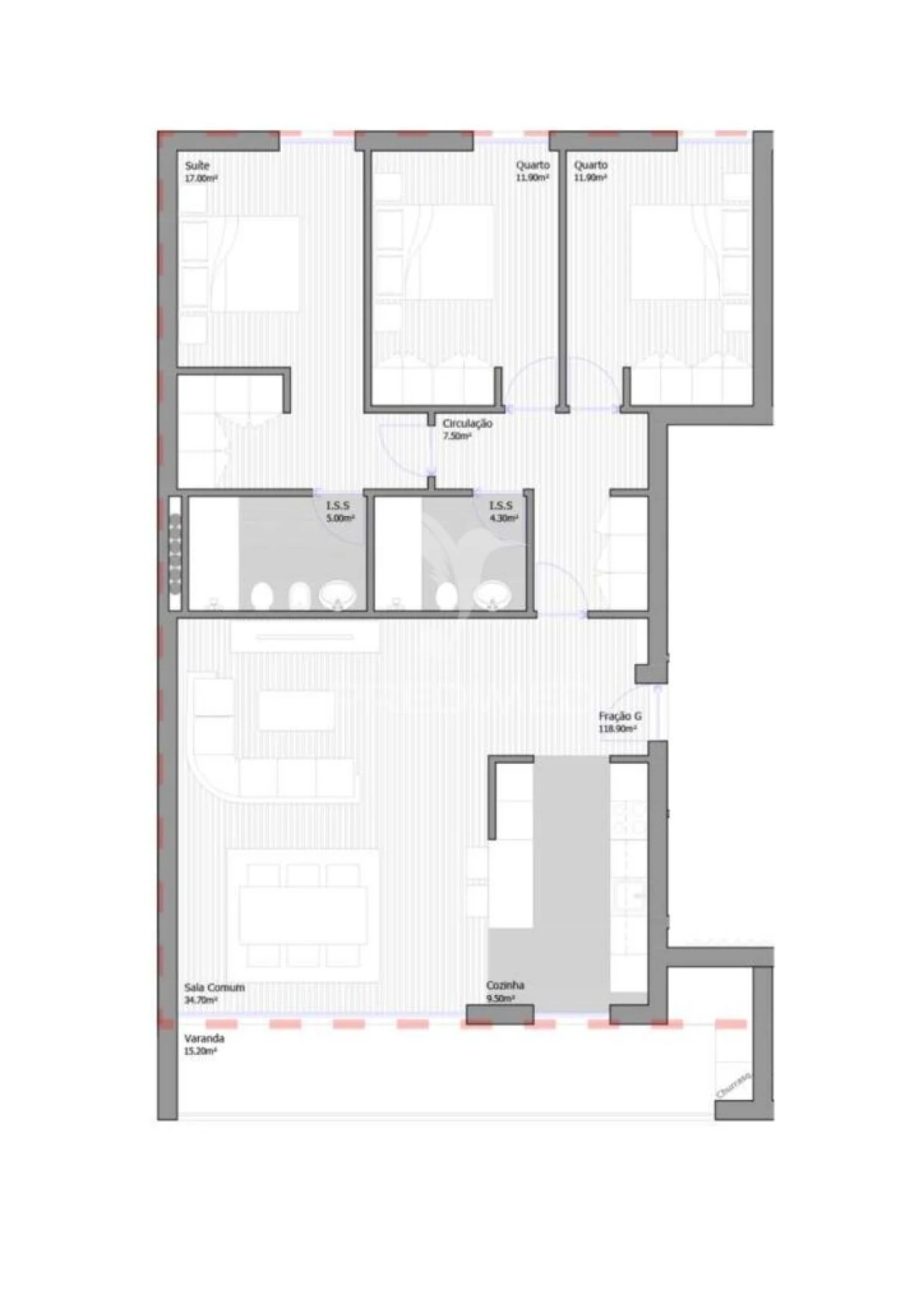 Apartamento T3 para Venda em São João Baptista Foto 14