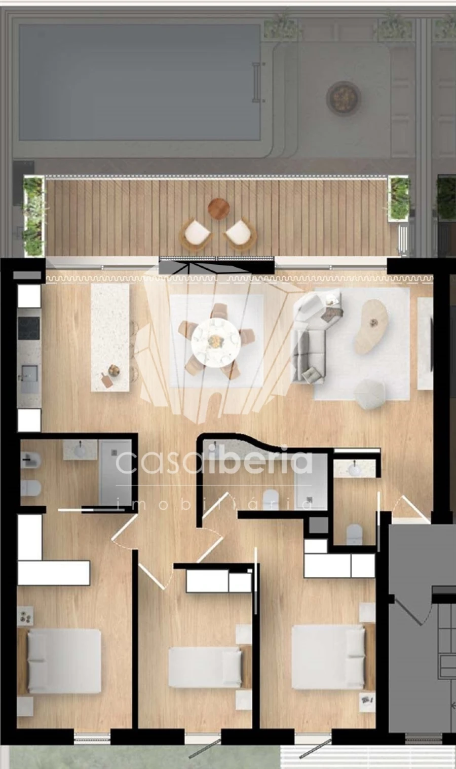 Apartamento T3 para Venda em Moncarapacho e Fuseta Planta 1