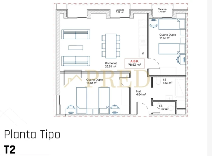 Apartamento T2 para Venda em Paranhos Foto 9