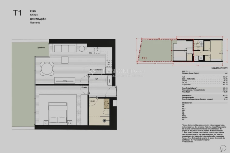 Apartamento T1 para Venda em Matosinhos e Leça da Palmeira Planta 1