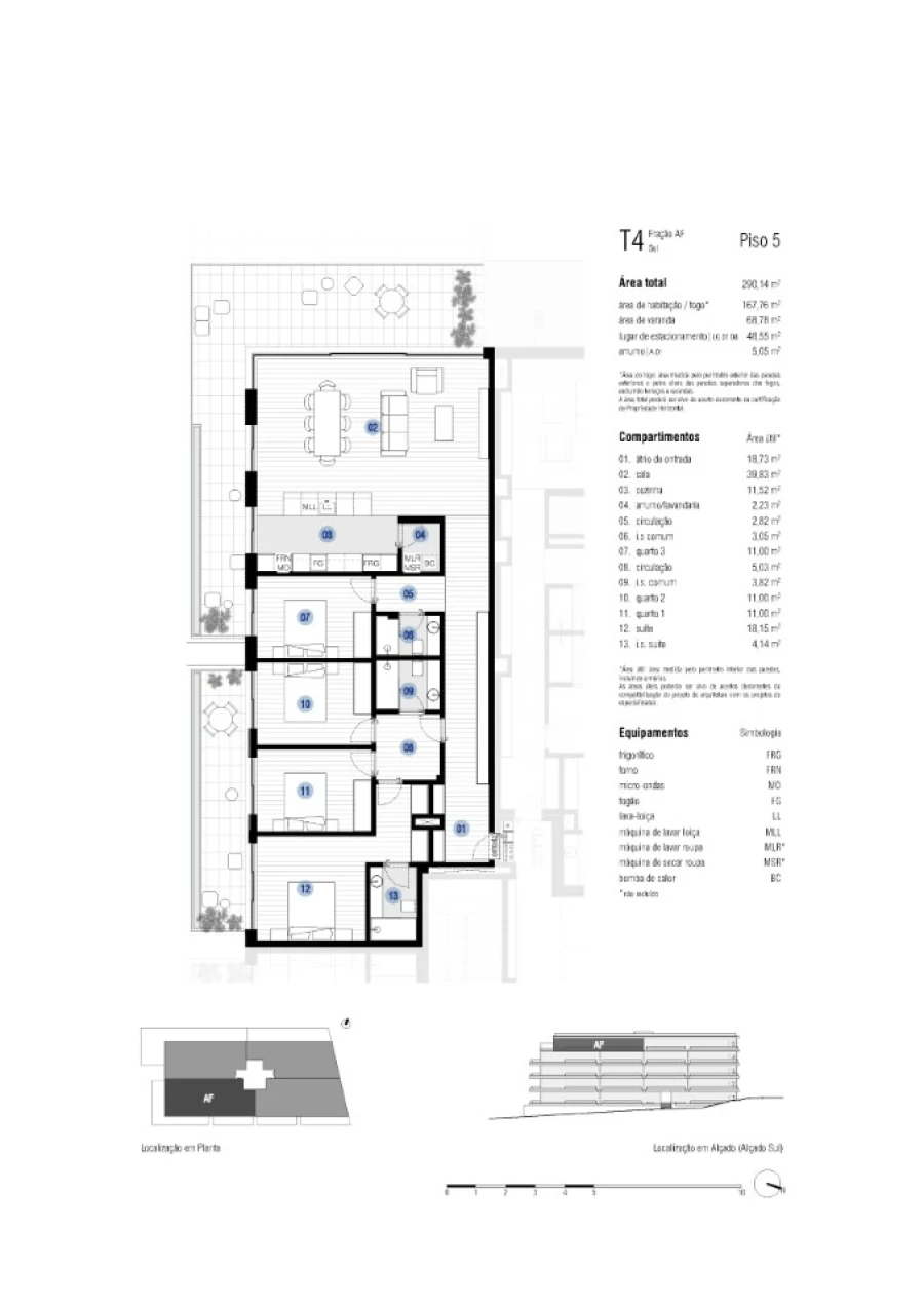 Apartamento T4 para Venda em Canidelo Planta 1