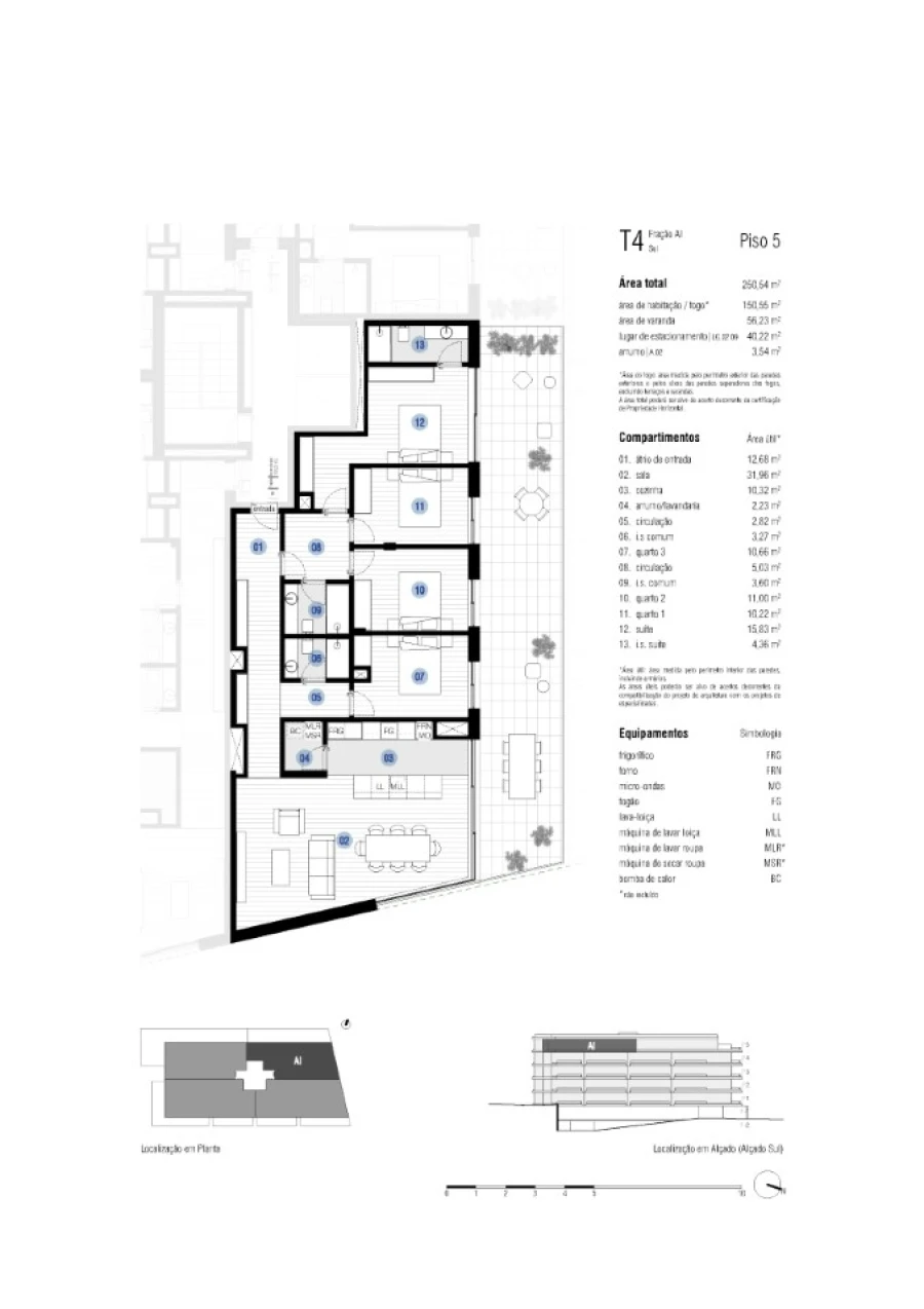 Apartamento T4 para Venda em Canidelo Planta 1