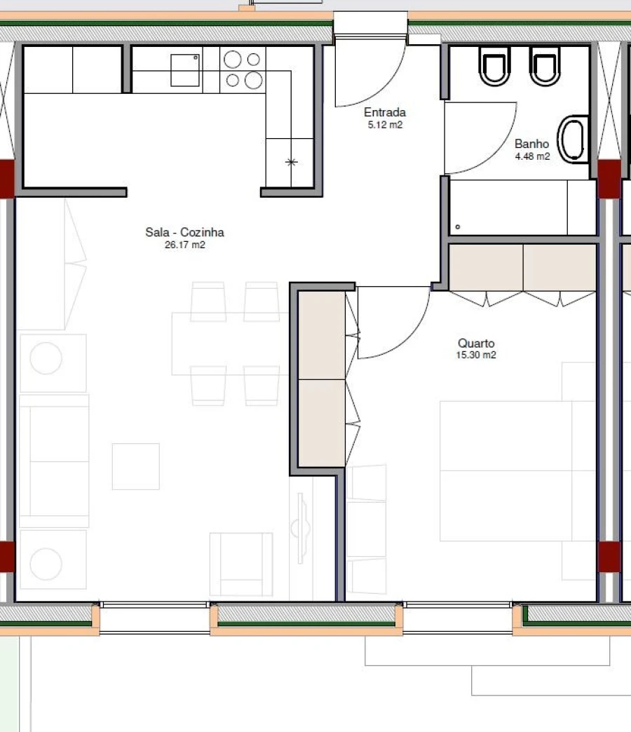 Apartamento T1 para Venda em Azurem Foto 10