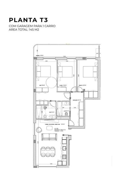 Apartamento T3 para Venda em Oliveira do Douro