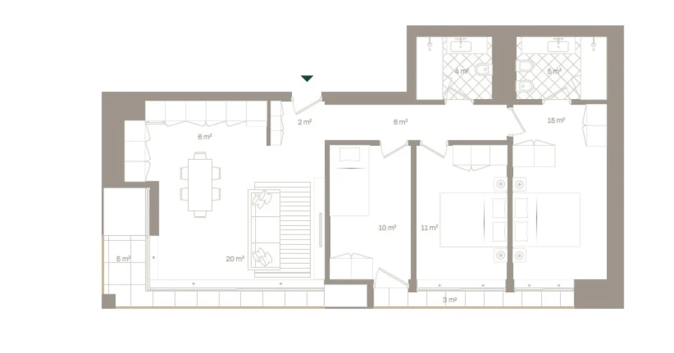Apartamento T3 para Venda em Santa Marinha e São Pedro da Afurada Planta 1