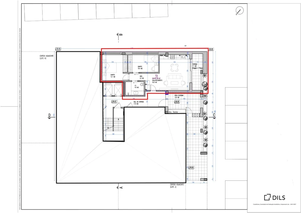 Apartamento T3 para Venda em Laranjeiro e Feijó Planta 2