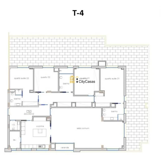 Apartamento T4 para Venda em Cedofeita, Santo Ildefonso, Sé, Miragaia, São Nicolau e Vitória Planta 1