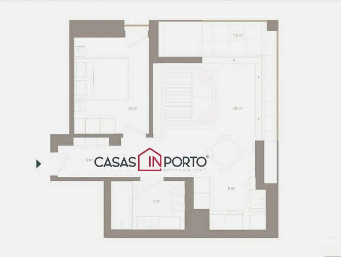 Apartamento T1 para Venda em Santa Marinha e São Pedro da Afurada Planta 1