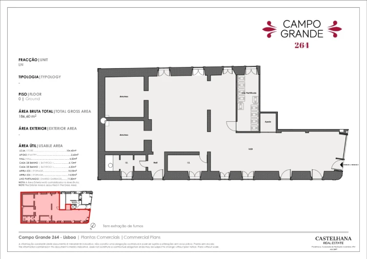 Loja para Venda em Alvalade Planta 1