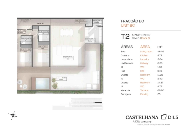 Apartamento T2 para Venda em Gondomar (São Cosme), Valbom e Jovim Planta 1