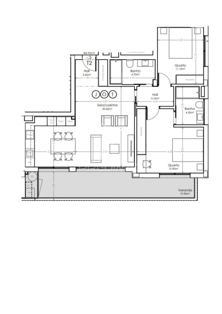Apartamento T2 para Venda em São Felix da Marinha Foto 20