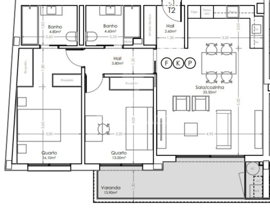 Apartamento T2 para Venda em São Felix da Marinha Foto 17