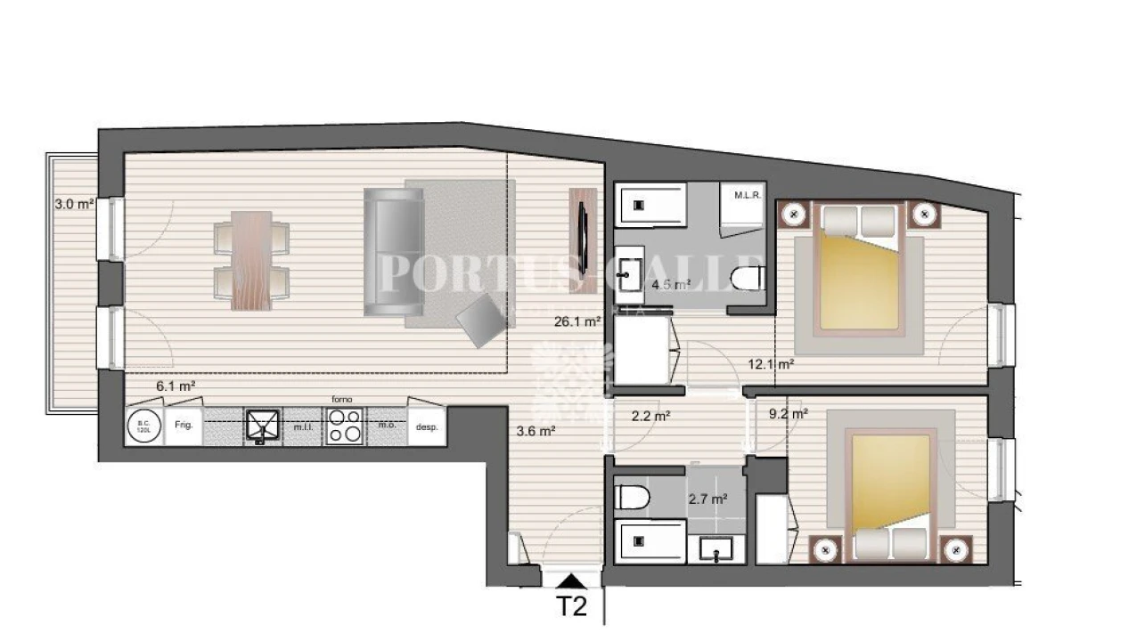 Apartamento T2 para Venda em Paranhos Foto 19