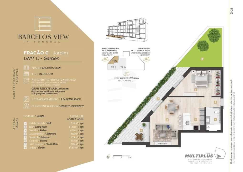 Apartamento T1 para Venda em Santo Antonio Foto 3