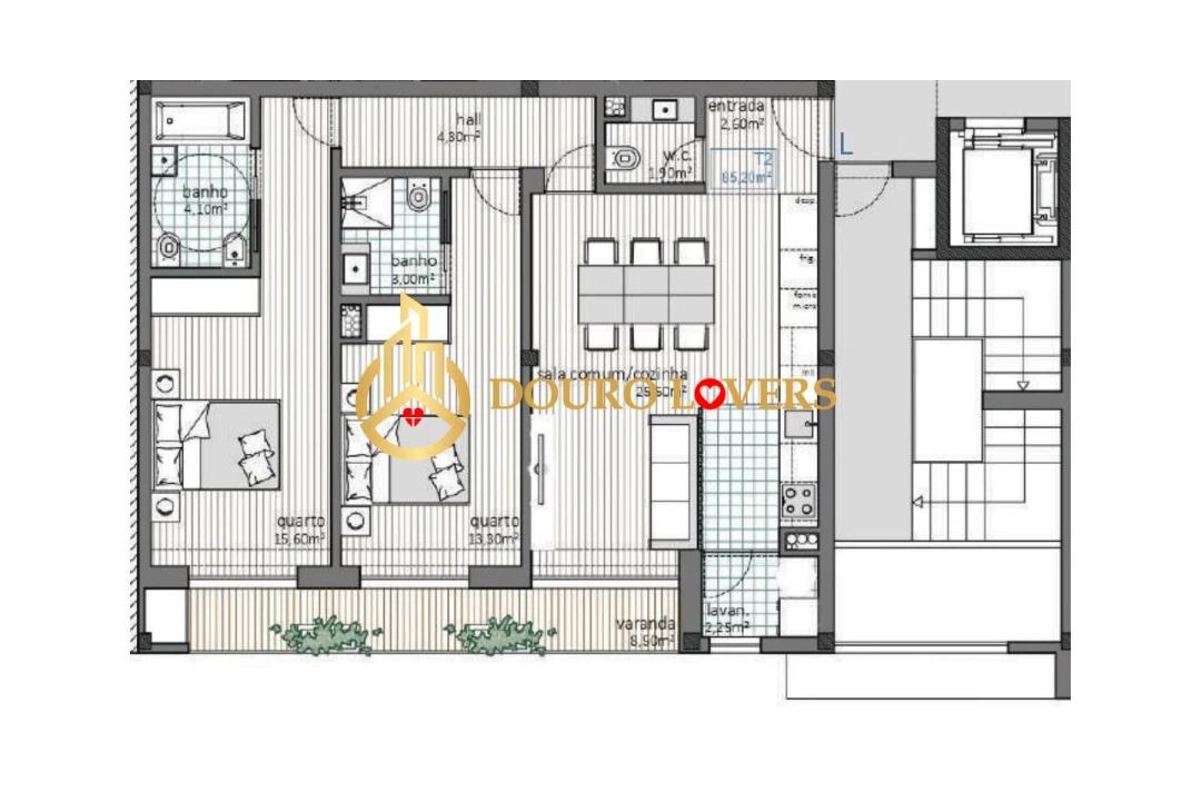 Apartamento T2 para Venda em Aguas Santas Foto 12