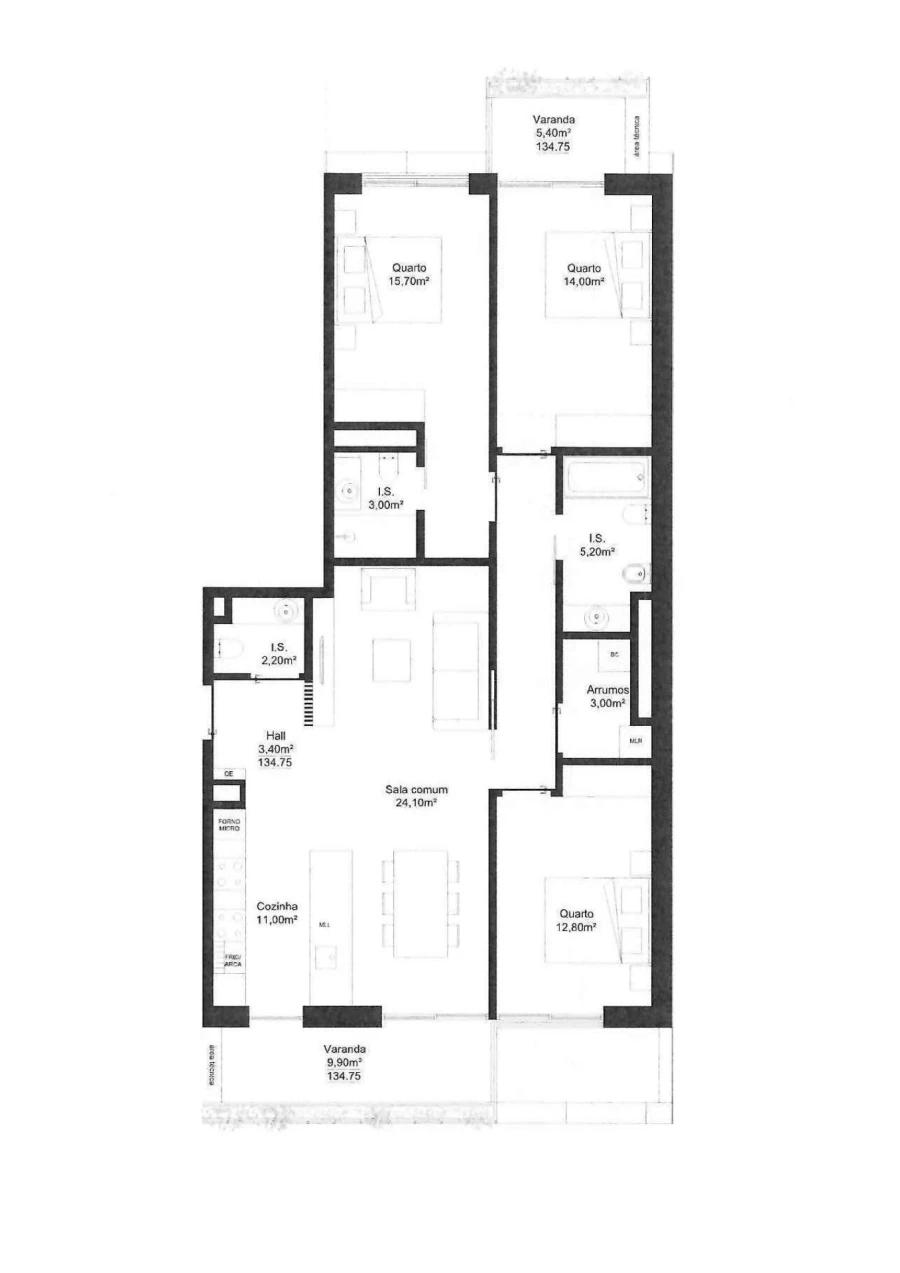 Apartamento T3 para Venda em Vila Nova de Famalicão e Calendário Foto 22