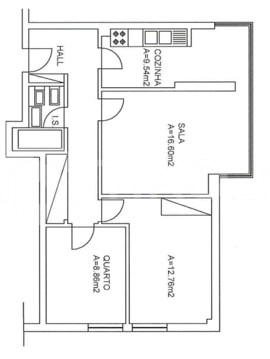 Apartamento T2 para Venda em Benfica Planta 1