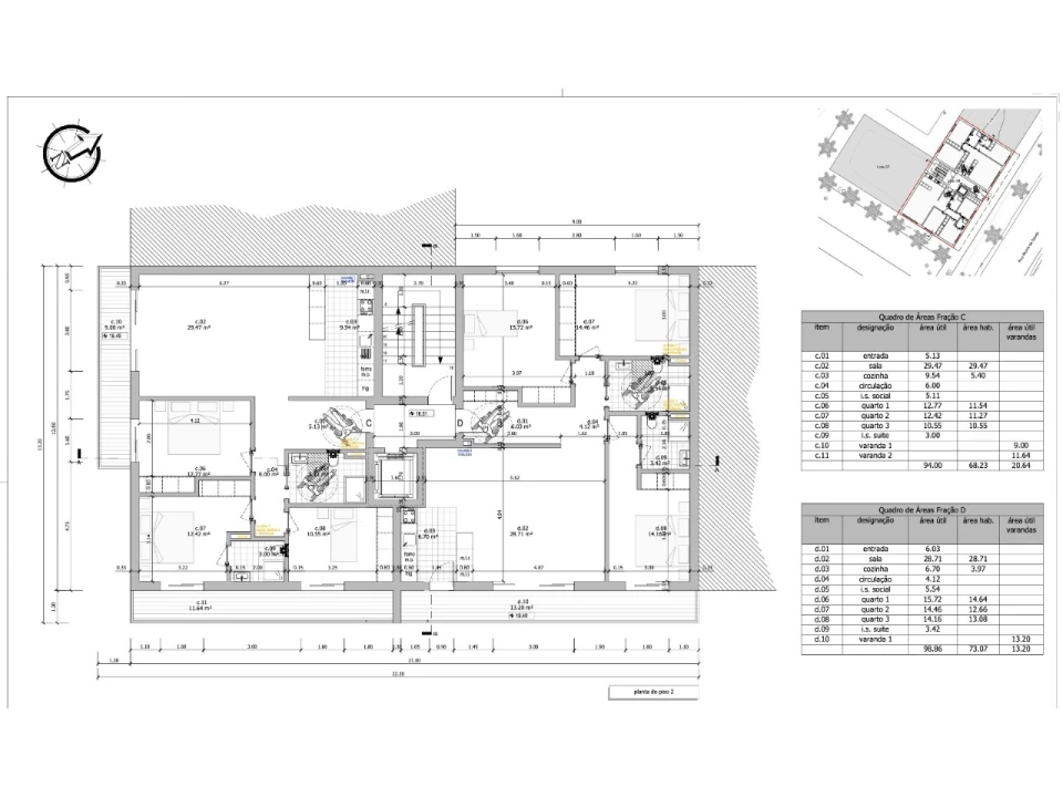 Apartamento T3 para Venda em Benavente Planta 2