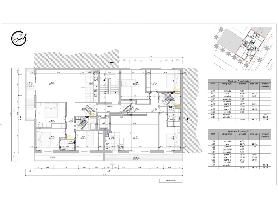Apartamento T3 para Venda em Benavente Planta 3