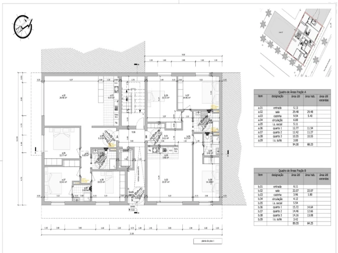 Apartamento T3 para Venda em Benavente Planta 1