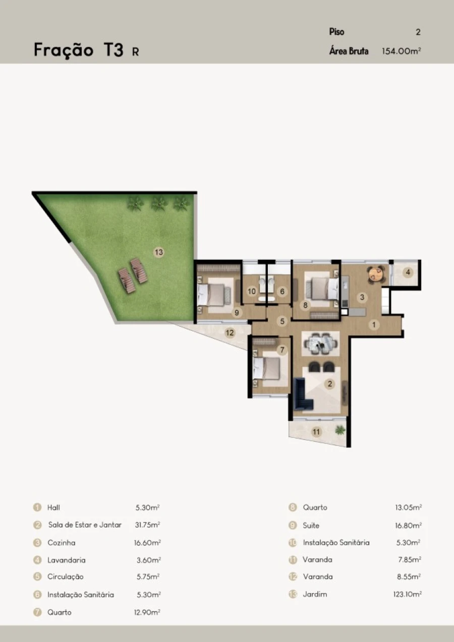 Apartamento T3 para Venda em Camara de Lobos Planta 1