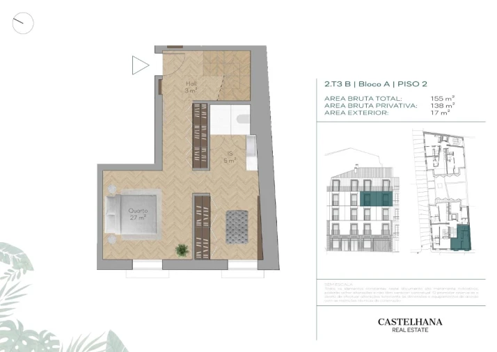 Apartamento T3 para Venda em Santo António Planta 1