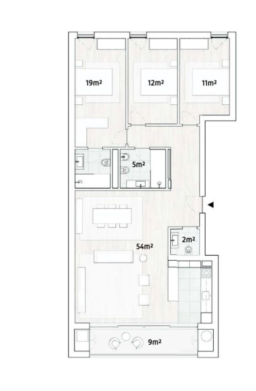 Apartamento T3 para Venda em Canidelo Planta 1