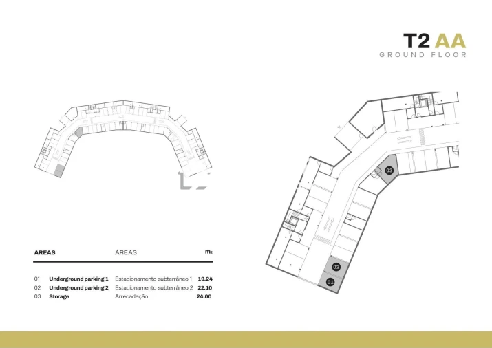 Apartamento T2 para Venda em Quarteira Planta 2