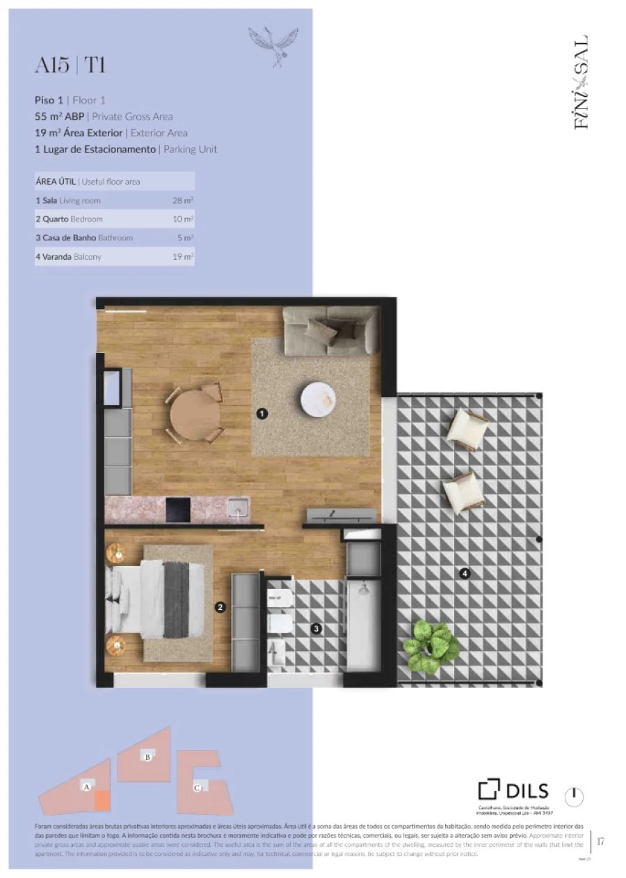 Apartamento T1 para Venda em Santa Maria do Castelo e Santiago e Santa Susana Planta 1