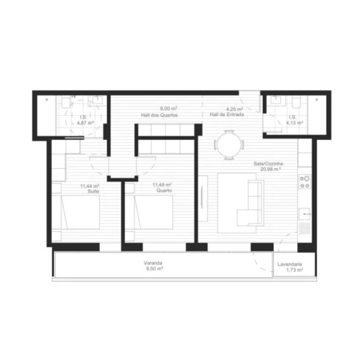 Apartamento T2 para Venda em Esgueira Planta 1