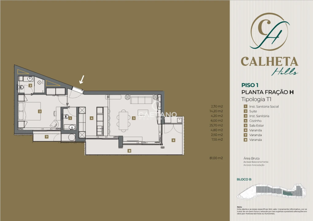 Apartamento T1 para Venda em Calheta Foto 30