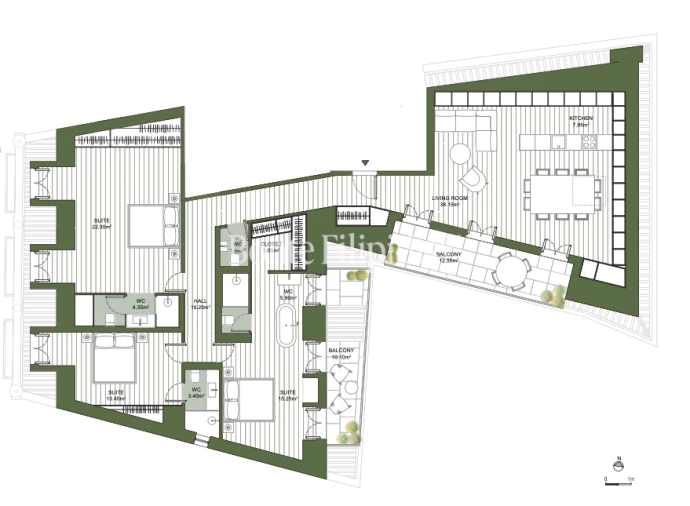 Apartamento T3 para Venda em Misericórdia Planta 1