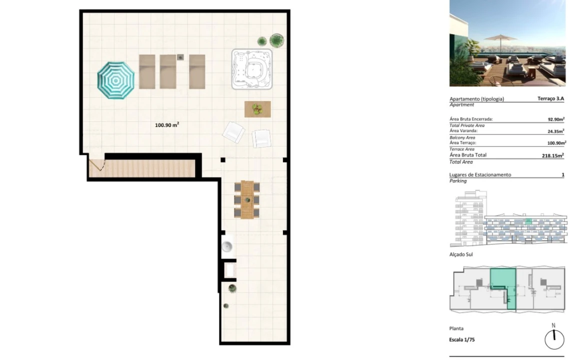 Apartamento T2 para Venda em Faro (Sé e São Pedro) Planta 2