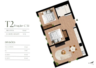 Apartamento T2 para Venda em Campanhã