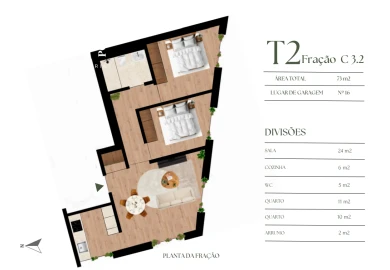 Apartamento T2 para Venda em Campanhã