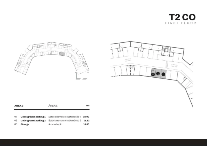 Apartamento T2 para Venda em Quarteira Planta 2
