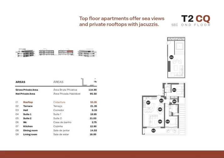 Apartamento T2 para Venda em Quarteira Planta 1
