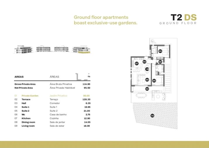 Apartamento T2 para Venda em Quarteira Planta 1