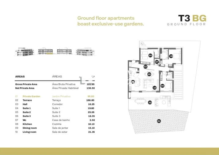 Apartamento T3 para Venda em Quarteira Planta 1
