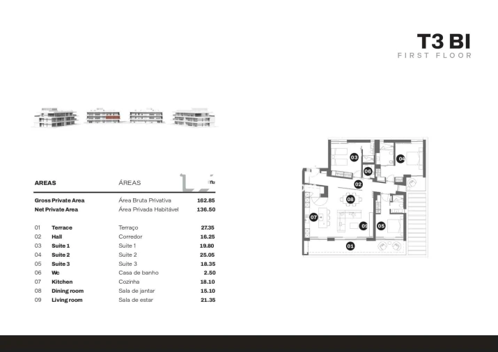 Apartamento T3 para Venda em Quarteira Planta 1