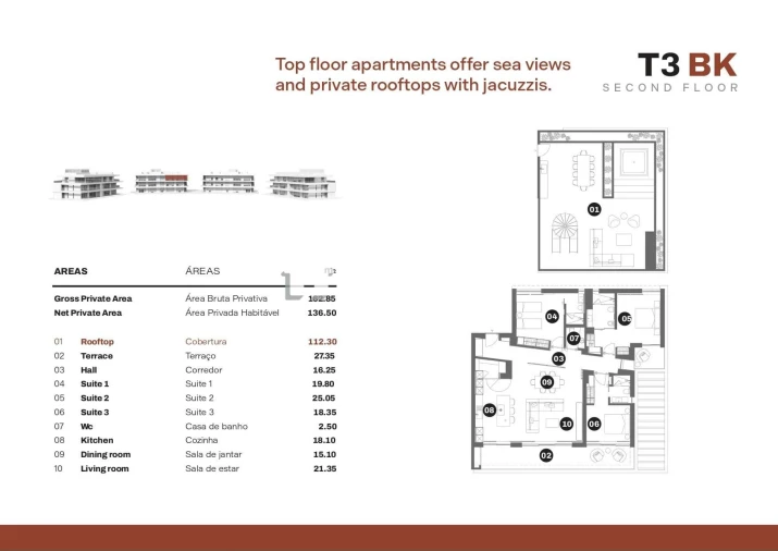 Apartamento T3 para Venda em Quarteira Planta 1