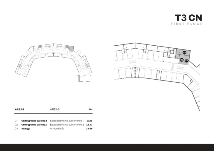 Apartamento T3 para Venda em Quarteira Planta 2