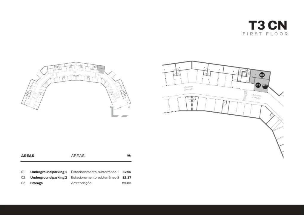 Apartamento T3 para Venda em Quarteira Planta 2
