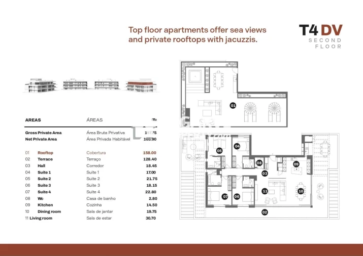 Apartamento T4 para Venda em Quarteira Planta 1