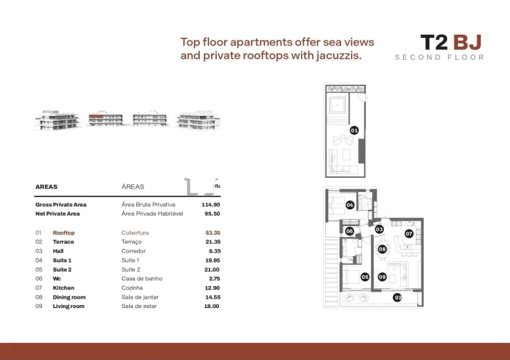 Apartamento T2 para Venda em Quarteira Planta 1